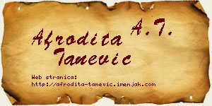 Afrodita Tanević vizit kartica